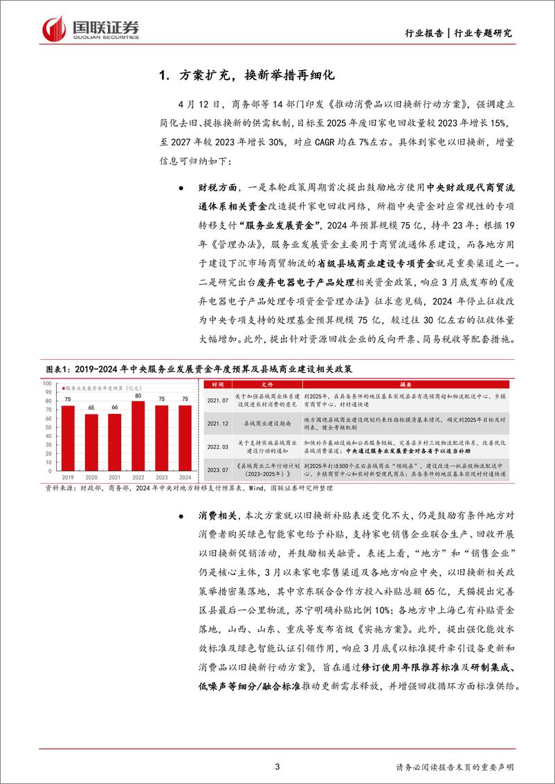 《家用电器行业专题研究：从家电回收拆解看以旧换新供给侧逻辑-240414-国联证券-13页》 - 第3页预览图