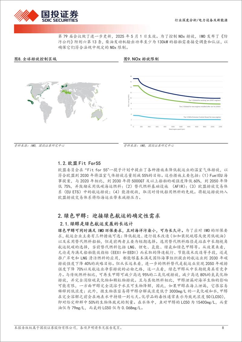 《电力设备及新能源行业深度分析-氢能，从绿色航运看绿色甲醇空间及节奏-240720-国投证券-20页》 - 第8页预览图