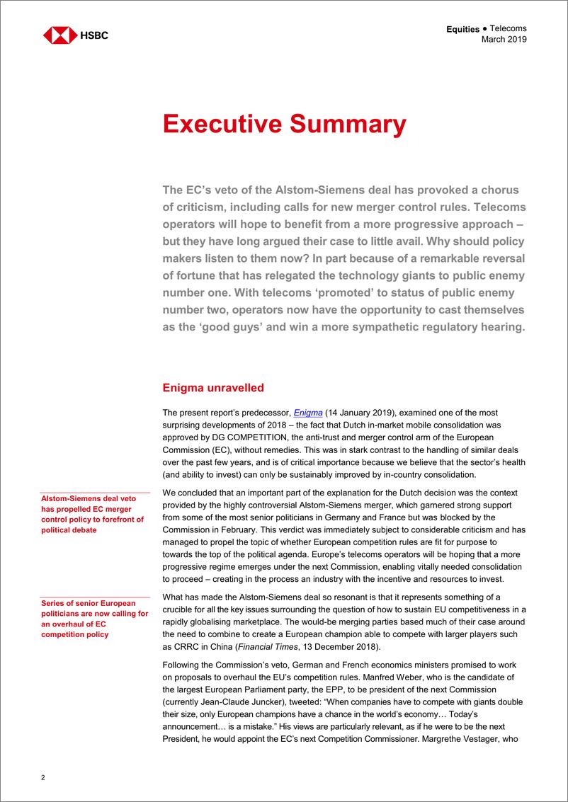 《汇丰银行-全球-电信通讯行业-公敌2号：大型科技企业成为监管机构的首要目标-2019.3.20-62页》 - 第4页预览图