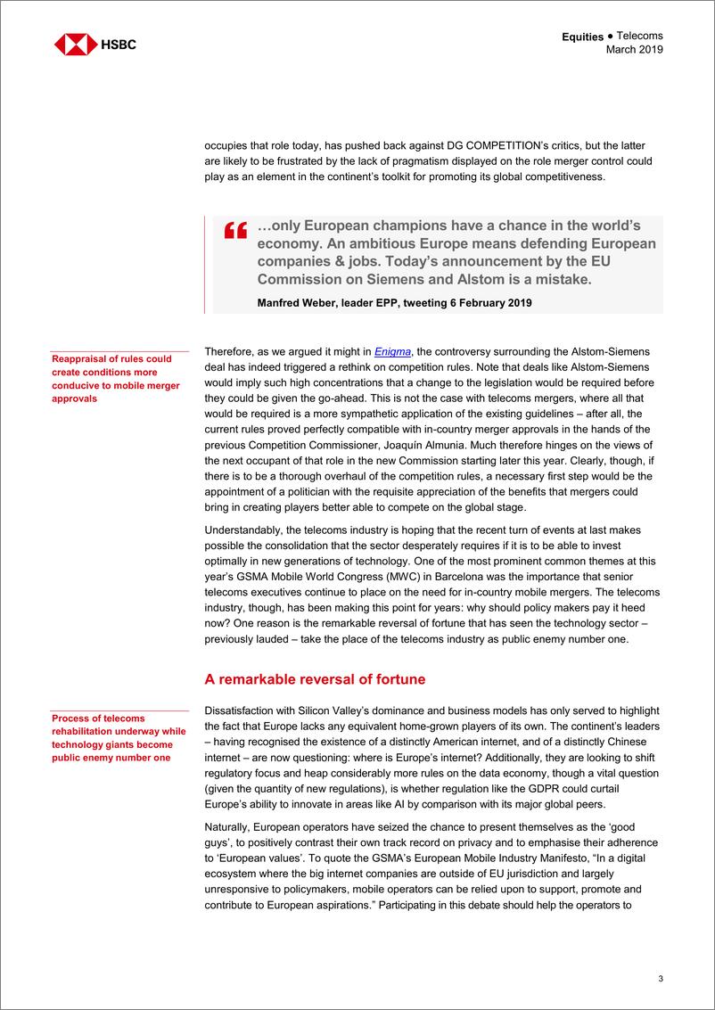 《汇丰银行-全球-电信通讯行业-公敌2号：大型科技企业成为监管机构的首要目标-2019.3.20-62页》 - 第5页预览图