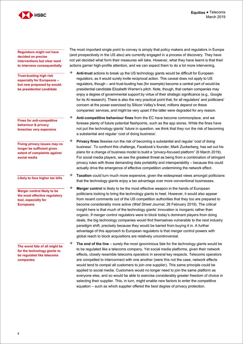 《汇丰银行-全球-电信通讯行业-公敌2号：大型科技企业成为监管机构的首要目标-2019.3.20-62页》 - 第8页预览图