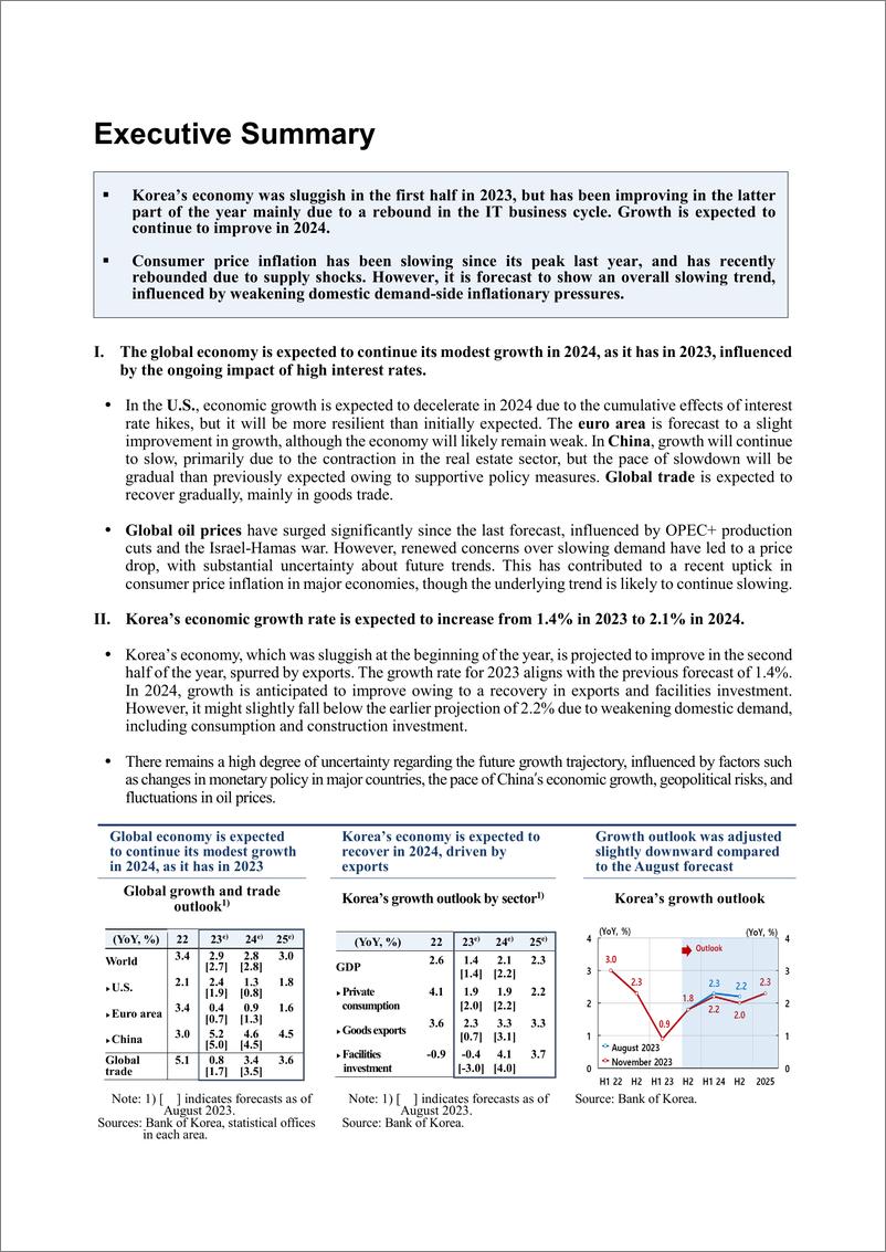 《韩国央行-韩国经济展望（2023年11月），完整版（英）-120页》 - 第5页预览图