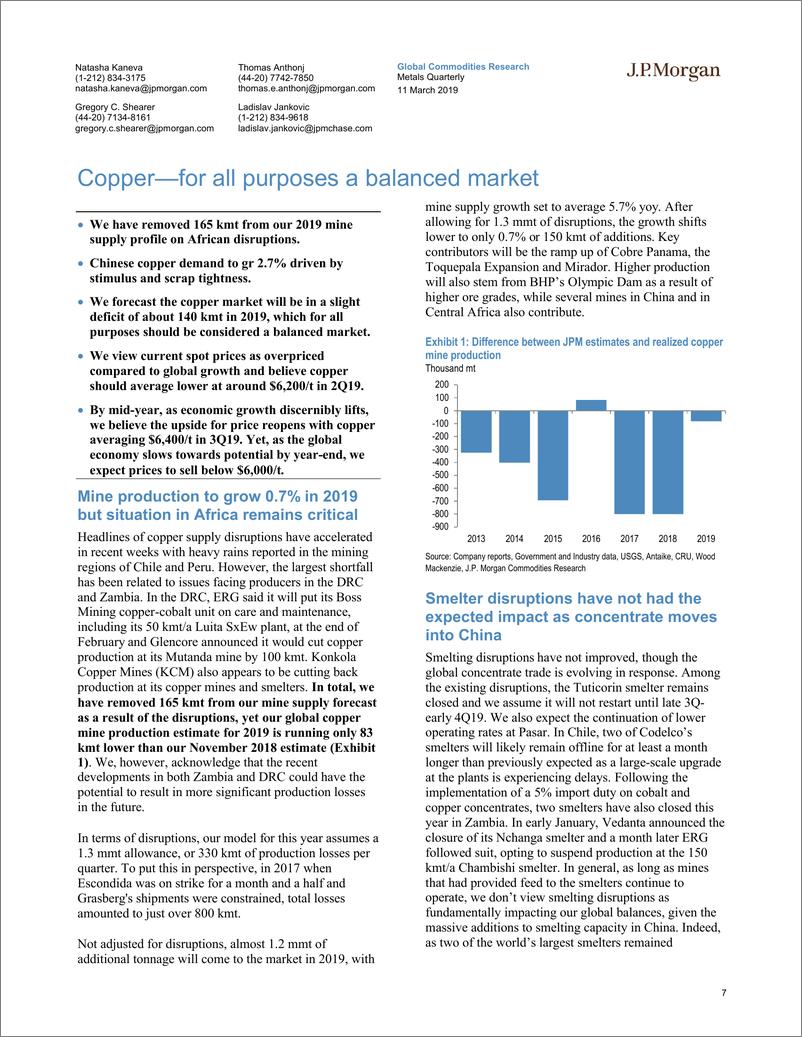 《J.P. 摩根-全球-金属与采矿业-金属季报：应谨慎对待Q2金属估值拉伸，但Q3全球经济增长将重新上行-2019.3.11-54页》 - 第8页预览图