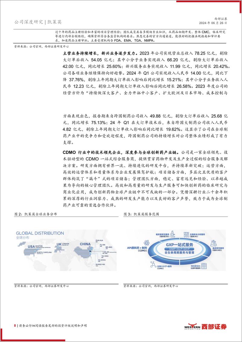 《凯莱英(002821)深度报告：小分子业务领先优势，新分子种类能力持续提升-240626-西部证券-36页》 - 第8页预览图