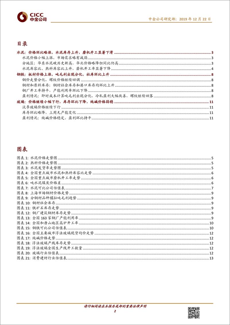 《钢铁、建材行业动态：华东水泥价格破历史新高，2020年看好玻璃供需结构改善-20191222-中金公司-16页》 - 第3页预览图