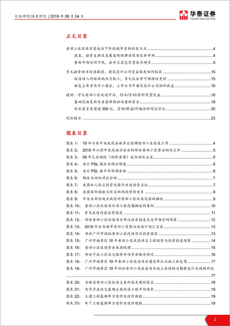 《建筑建材行业：老旧小区改造提速，万亿市场待开启-20190804-华泰证券-24页》 - 第3页预览图