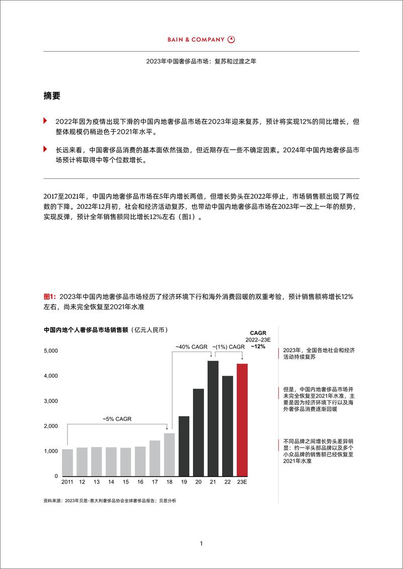 《2023年中国奢侈品市场-复苏和过渡之年-贝恩Bain》 - 第3页预览图