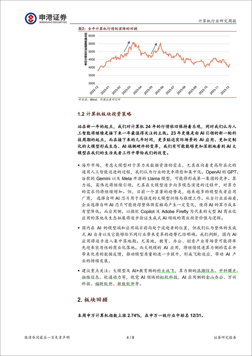 《2024-01-01-信息技术-计算机行业研究周报：人工智能将继续是接下来一年最值得关注的主线-申港证券》 - 第4页预览图