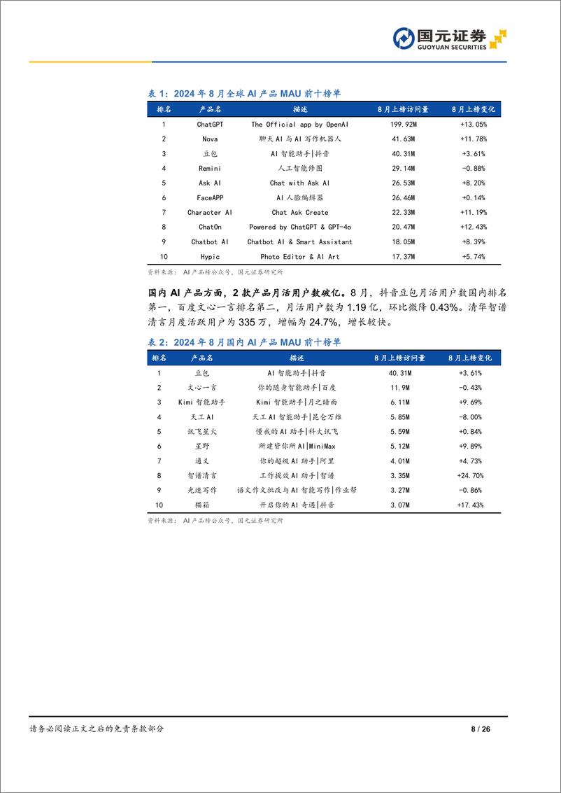 《传媒互联网行业月报：游戏市场增长良好，国产视频大模型持续突破-241014-国元证券-26页》 - 第8页预览图