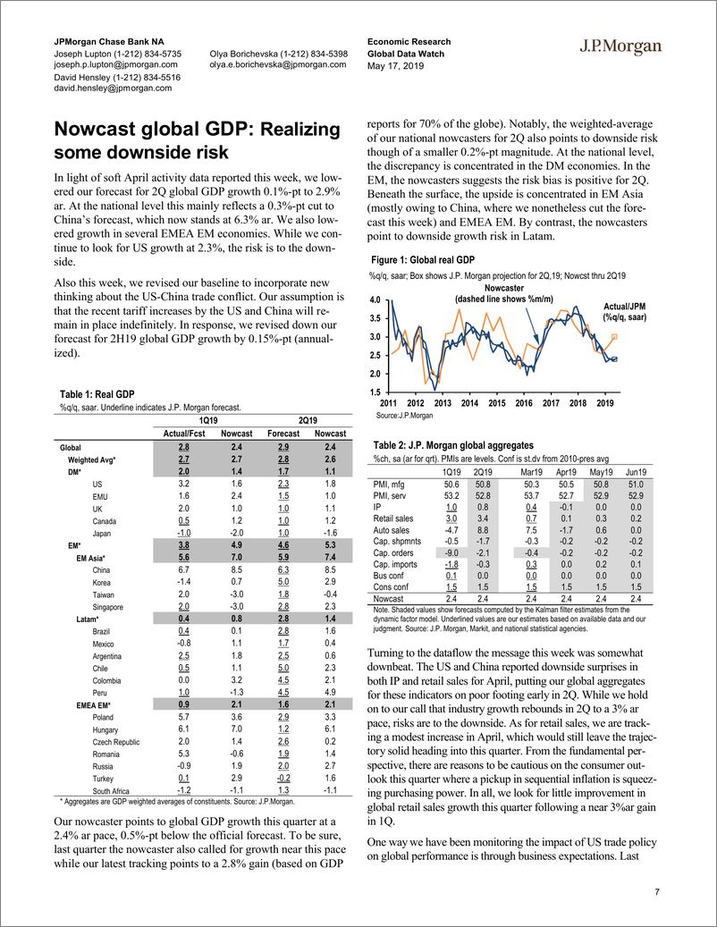 《J.P. 摩根-全球-宏观策略-全球宏观数据观察-2019.5.17-89页》 - 第8页预览图
