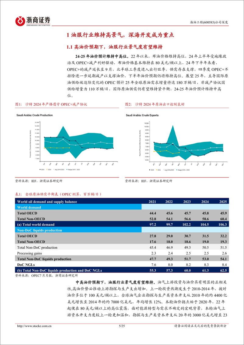 《海油工程(600583)深度报告：国内海工行业EPCI龙头，国内外业务稳步增长-240729-浙商证券-25页》 - 第5页预览图