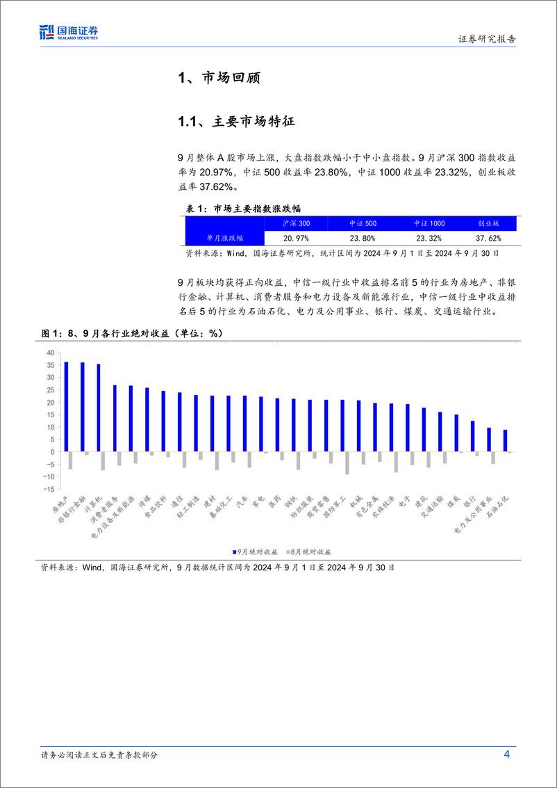 《行业配置策略月度报告(2024／10)：9月宏观驱动跑平基准，10月推荐关注通信和汽车方向-241008-国海证券-15页》 - 第4页预览图