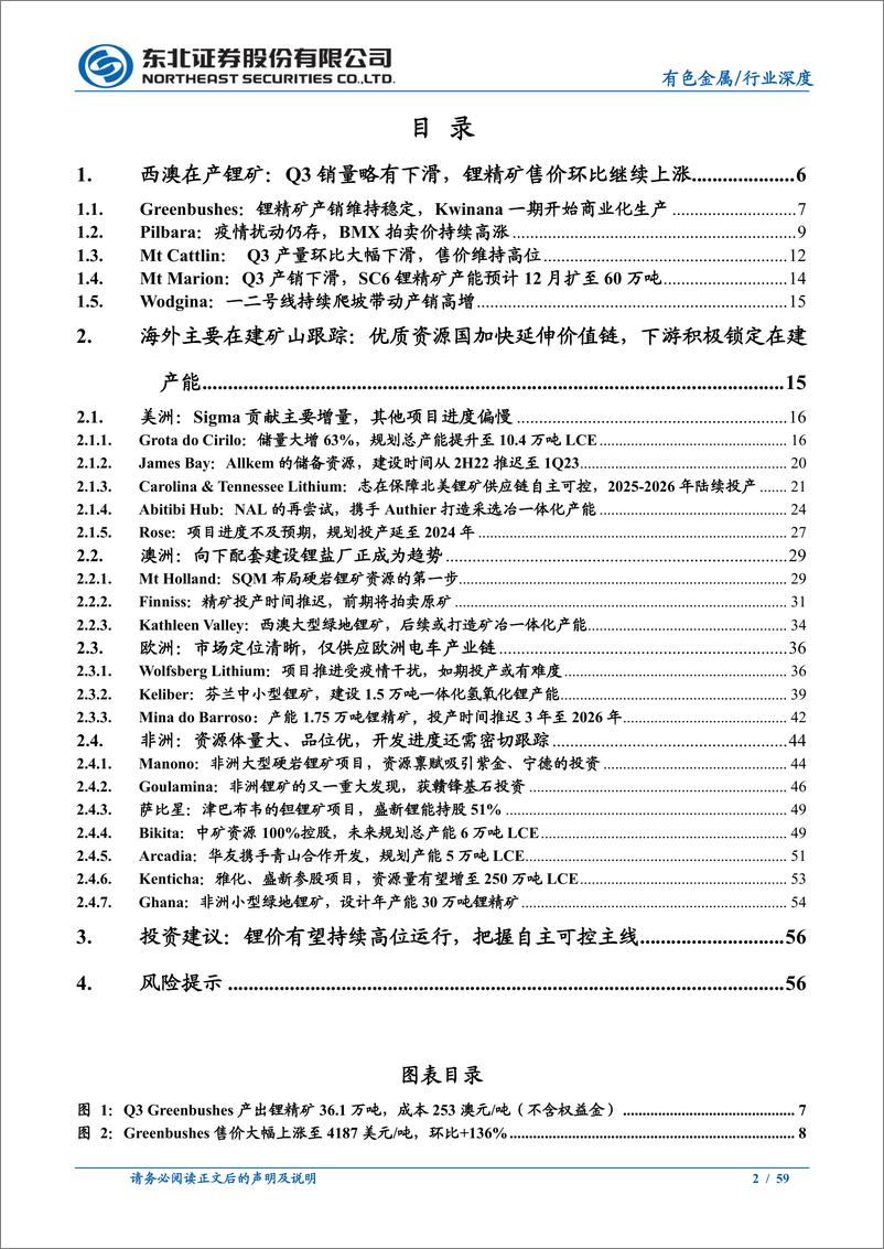 《有色金属行业海外锂矿企业2022Q3经营情况跟踪报告：澳矿Q3出货量收紧，海外锂矿延期投产情况持续-20221220-东北证券-59页》 - 第3页预览图