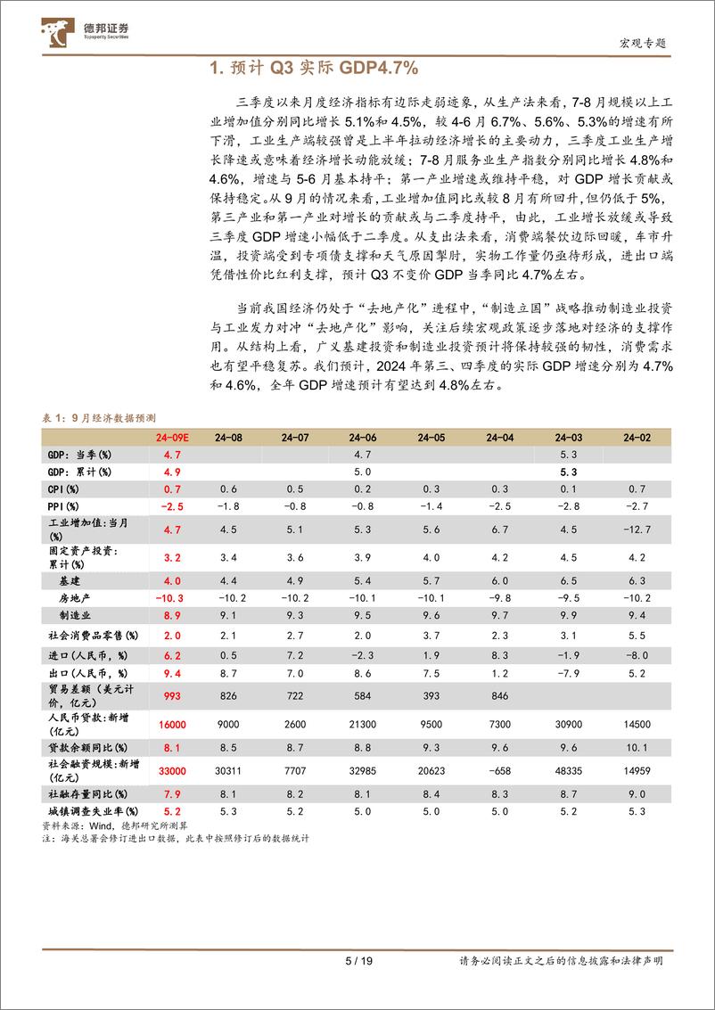 《2024年9月经济数据前瞻：市场已筑底回升，经济还远吗-241009-德邦证券-19页》 - 第5页预览图