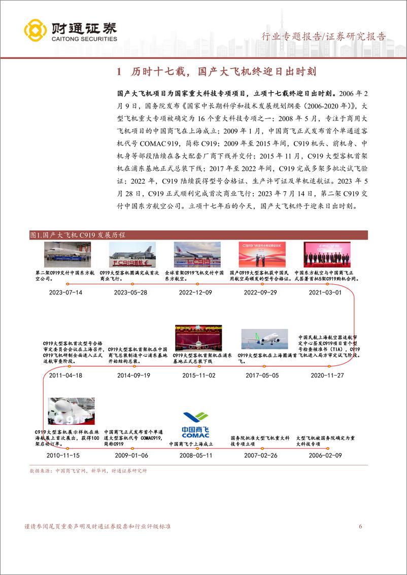 《航空装备行业：国产大飞机开启1到100征程，第二架C919成功交付，万亿产业链迎风启航-20230721-财通证券-49页》 - 第7页预览图