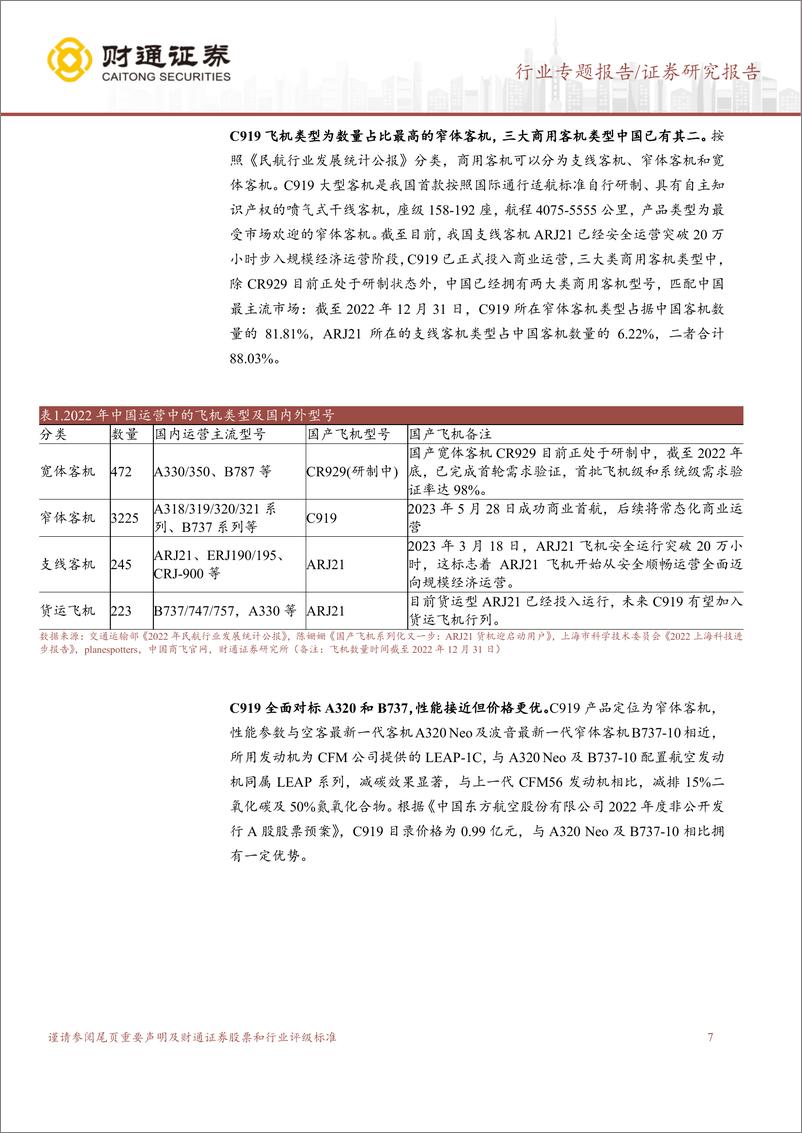 《航空装备行业：国产大飞机开启1到100征程，第二架C919成功交付，万亿产业链迎风启航-20230721-财通证券-49页》 - 第8页预览图