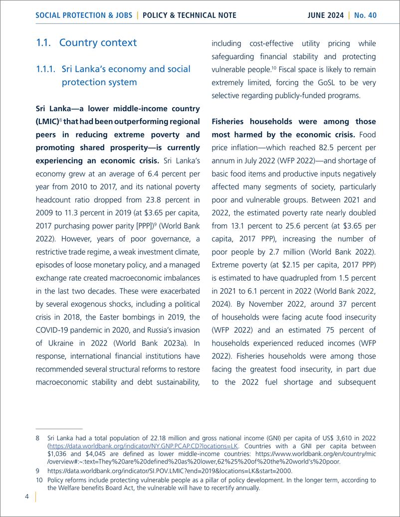 《世界银行-将社会保护和经济包容与斯里兰卡沿海渔业管理相结合（英）-2024-45页》 - 第4页预览图