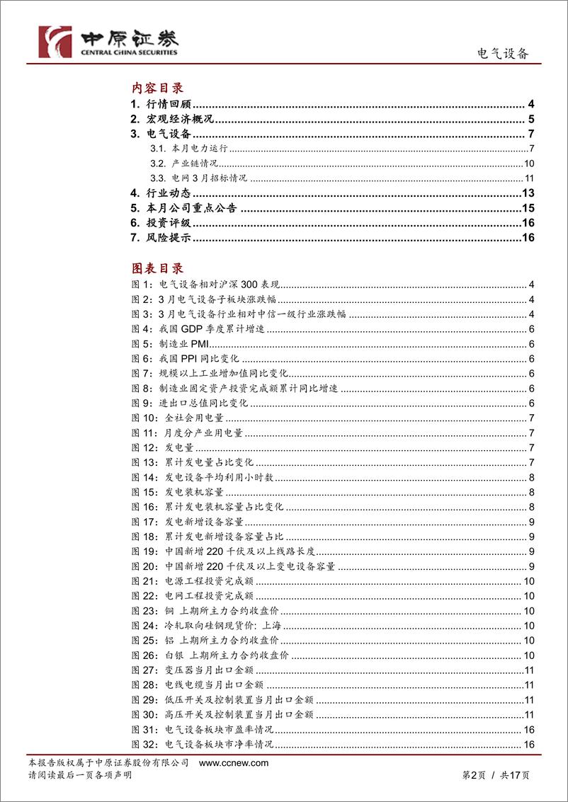 《电气设备行业月报：需求增长助力行业复苏，关注电气设备板块龙头企业-240415-中原证券-17页》 - 第2页预览图