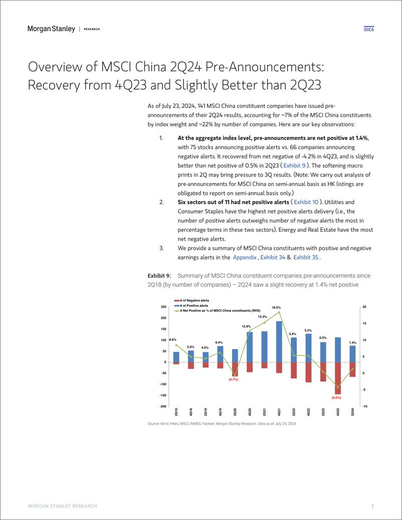 《Morgan Stanley-China Equity Strategy 2Q24 Pre-announcements Better than 4...-109405027》 - 第7页预览图