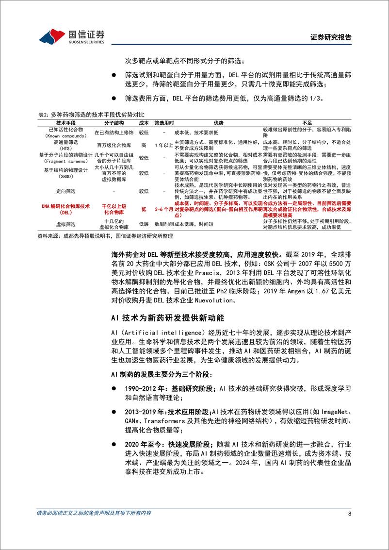 《成都先导(688222)前三季度业绩稳步回升，“DEL%2bAI%2b自动化”打造新药研发新动能-241105-国信证券-26页》 - 第8页预览图