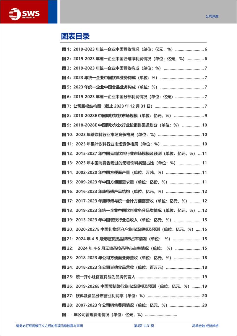 《统一企业中国(00220.HK)市场领先食饮制造商，外延渠道布局，内拓产品升级-240627-申万宏源-31页》 - 第4页预览图