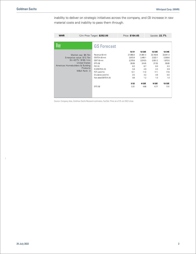 《Whirlpool Corp. (WHR 2Q22 First Take(1)》 - 第2页预览图