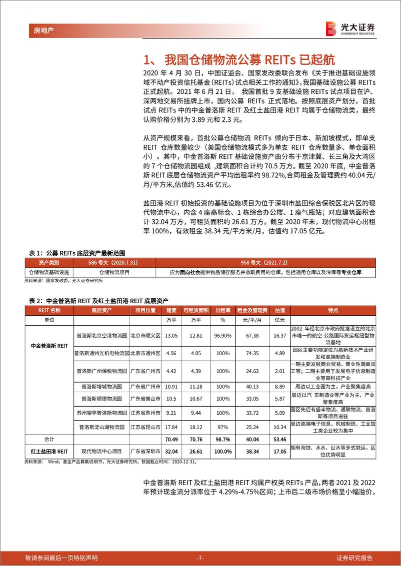 《房地产行业海外典型物流地产REITs产品及国内品牌物流地产专题报告：倚REITs之势，仓储物流公募REITs正扬帆起航-20210920-光大证券-41页》 - 第8页预览图