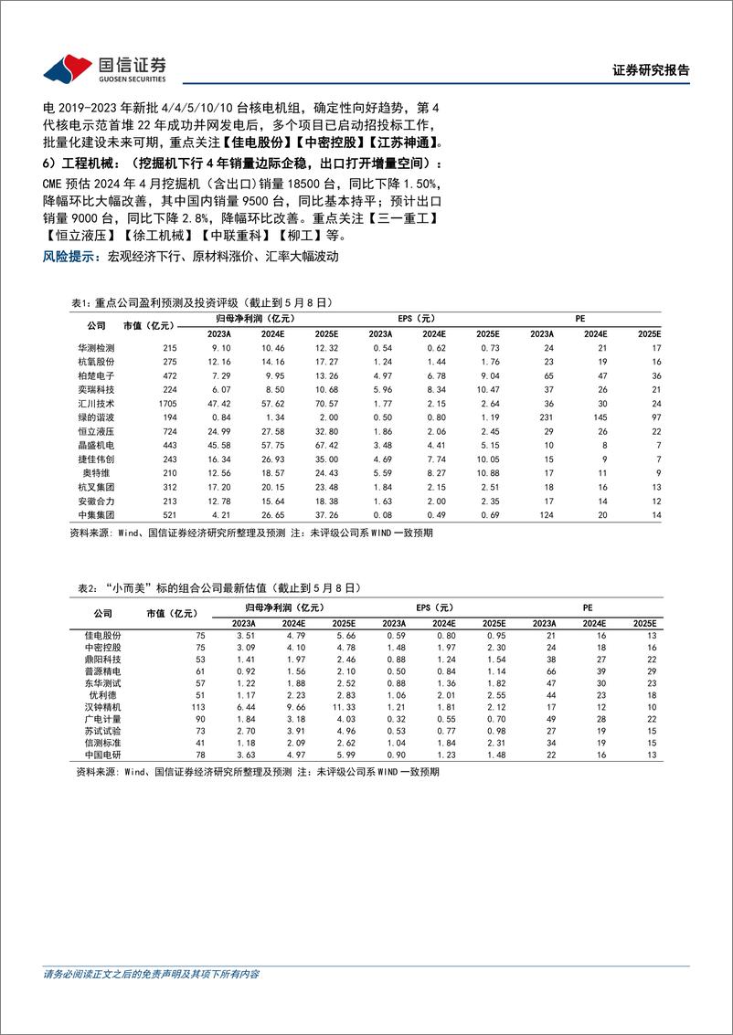 《机械行业2023年年报及2024年一季报财报总结：积极布局有独立周期、经营趋势确定性向好板块-240513-国信证券-19页》 - 第2页预览图