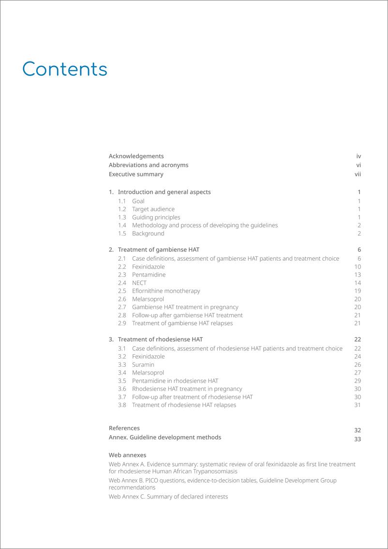 《WHO世界卫生组织：2024人体非洲锥虫病治疗指南报告（英文版）》 - 第5页预览图