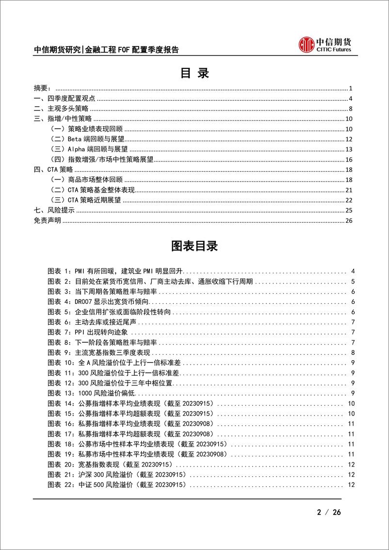 《FOF配置第四季度策略报告：渐进蓄德，谨慎乐观-20230922-中信期货-26页》 - 第3页预览图