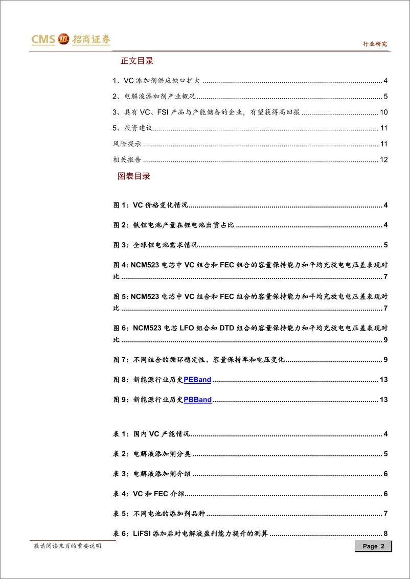 《2021年  【14页】动力电池与电气系统系列报告之（74）：电解液添加剂供应缺口扩大，成为制约锂电池放量的瓶颈》 - 第2页预览图