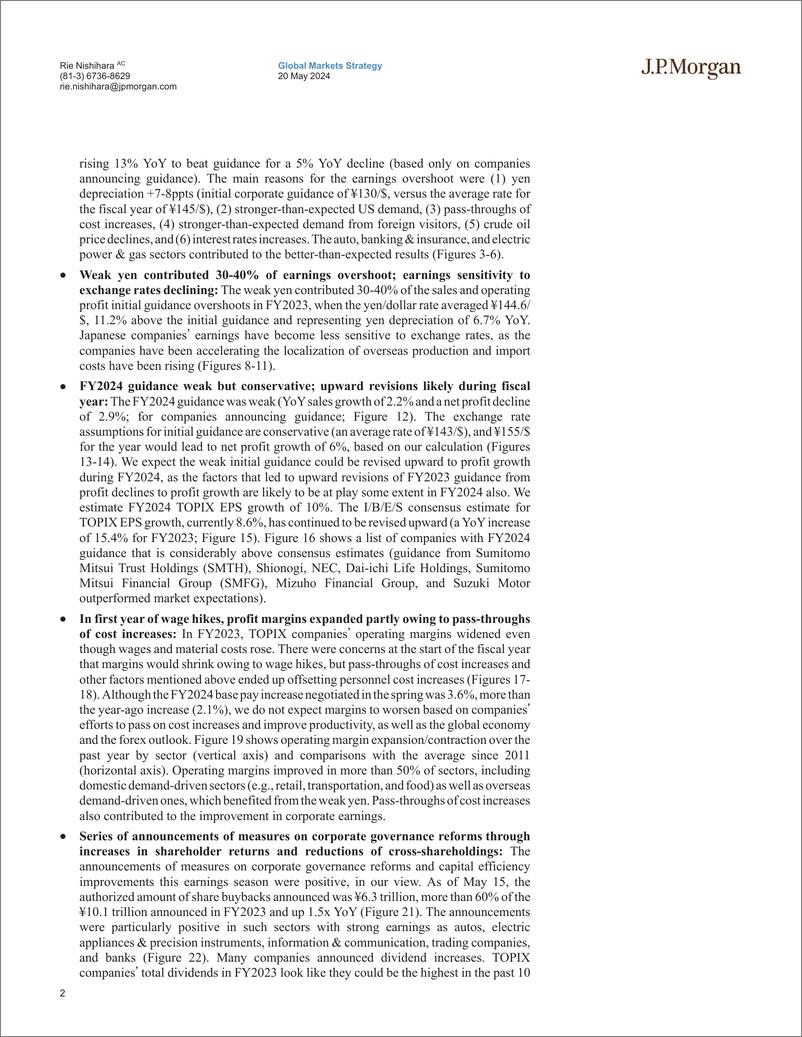 《JPMorgan-Japan Equity Strategy Jan-Mar earnings wrap Weak guidance i...-108310667》 - 第2页预览图