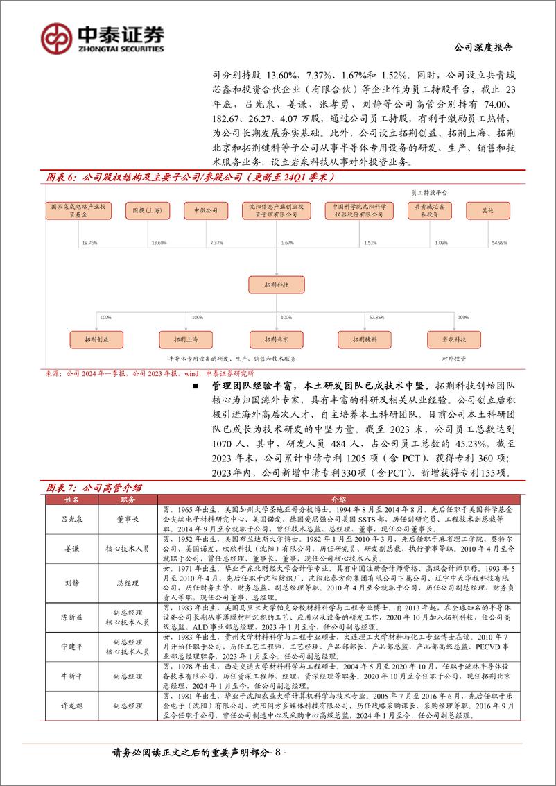 《拓荆科技(688072)国产薄膜设备龙头，高端产品加速突破-240620-中泰证券-30页》 - 第8页预览图