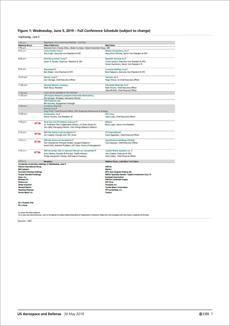 《瑞银-美股-航空航天与国防行业-美国航空航天与国防：2019年全球工业与运输会议指南-2019.5.30-42页》 - 第8页预览图