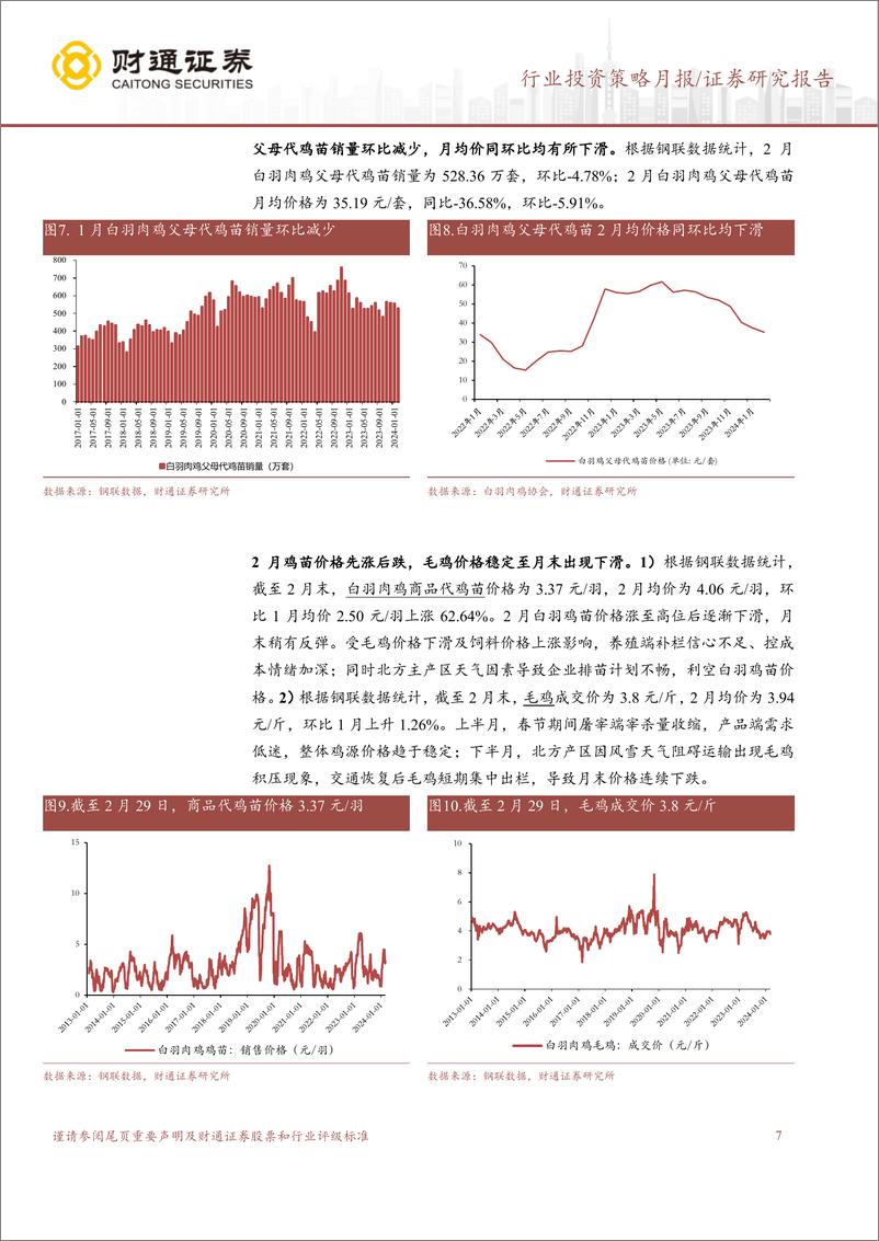 《农林牧渔行业2月畜禽养殖跟踪月报：需求回落猪鸡价格调整，生猪产能去化趋势不改-240316-财通证券-12页》 - 第7页预览图