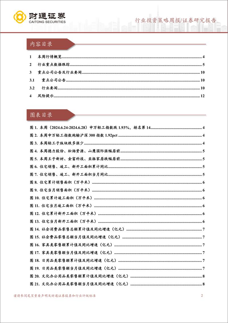 《轻工制造行业投资策略：一线城市楼市新政均落地，关注相关轻工转债-240630-财通证券-13页》 - 第2页预览图