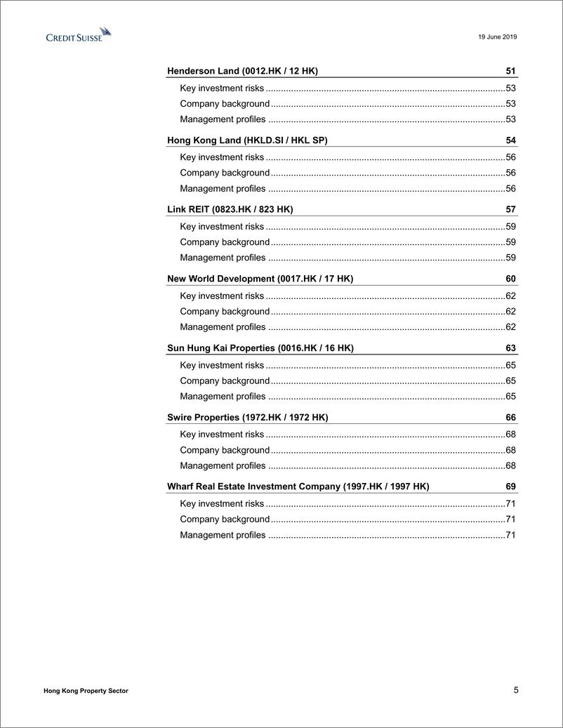 《瑞信-港股-房地产行业-香港房地产行业：看好开发商-2019.6.19-78页》 - 第6页预览图