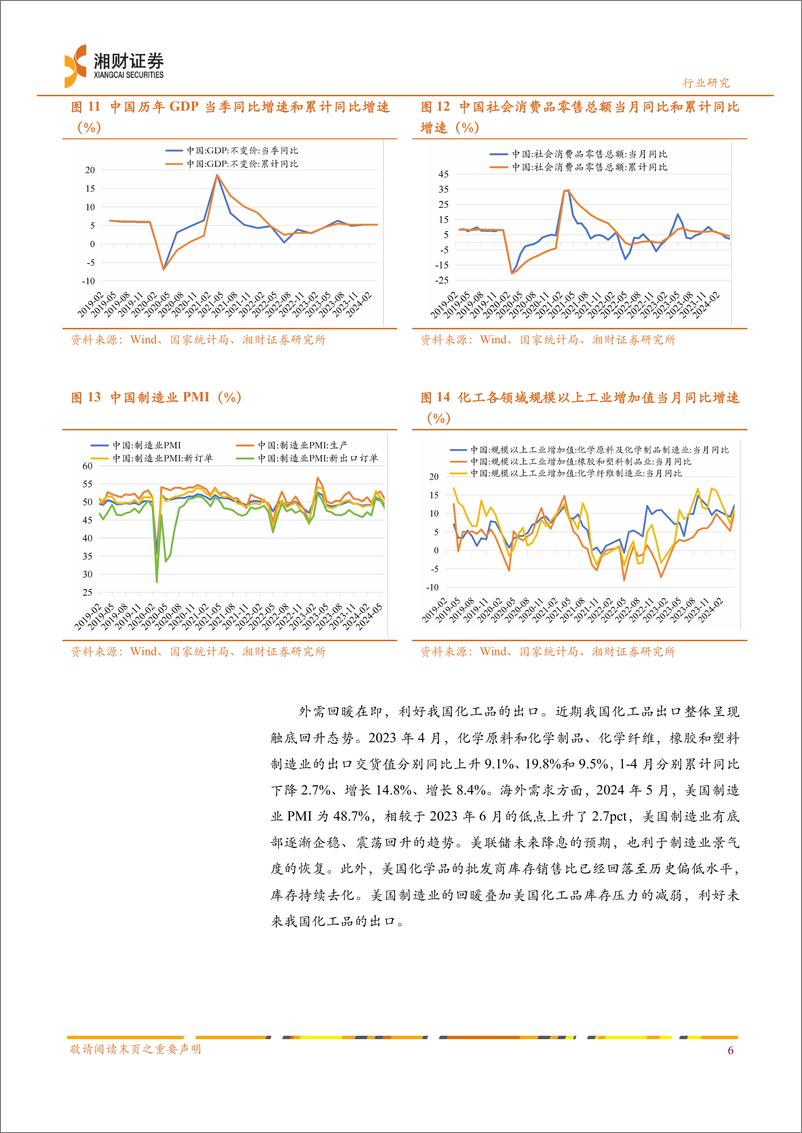 《基础化工行业中期策略报告：周期或已见底，建议关注“供需改善%2b新材料”两条主线-240616-湘财证券-31页》 - 第8页预览图