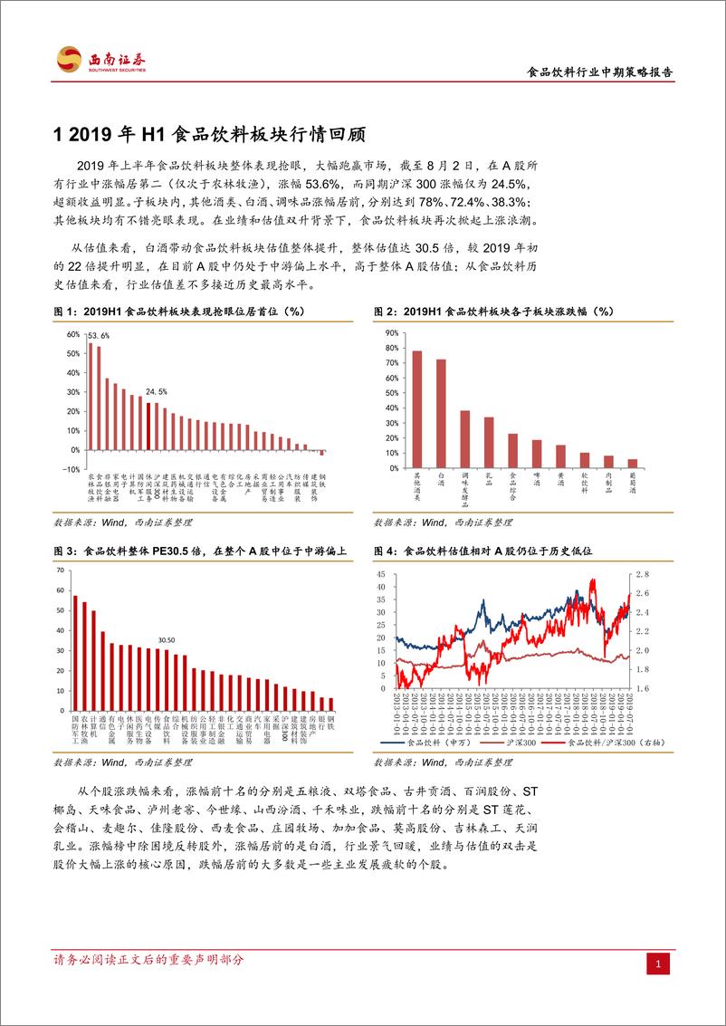 《食品饮料行业中期策略报告：竞争格局为先，兼顾价值与成长-20190804-西南证券-22页》 - 第6页预览图