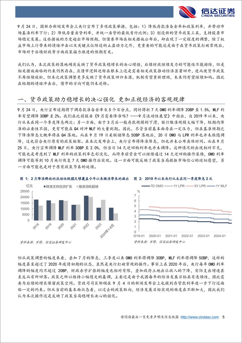 《924货币政策放松点评：货币政策机制重新理顺，债券市场方向仍未逆转-240925-信达证券-10页》 - 第5页预览图