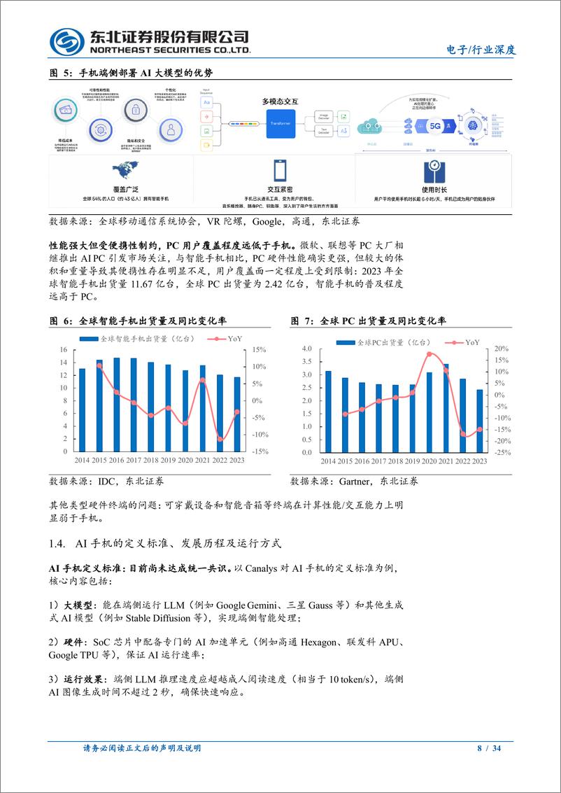 《电子行业AI手机深度报告：端侧AI创新拐点已至，看好苹果链景气上行-240807-东北证券-34页》 - 第8页预览图