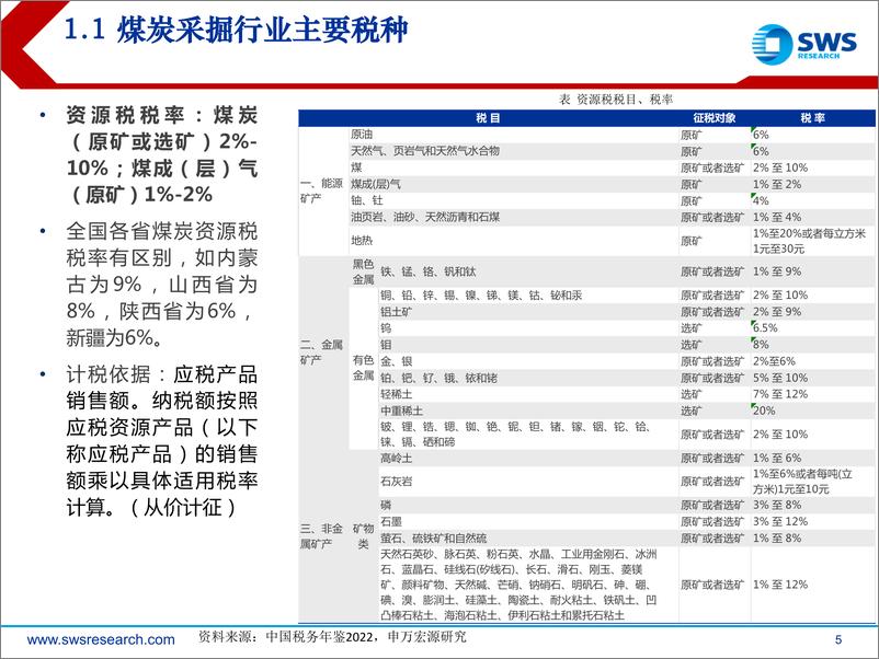 《申万宏源-煤炭行业从纳税和分红视角分析：立足“资源财政”，煤炭行业稳健发展符合产煤大省地方政府诉求》 - 第5页预览图