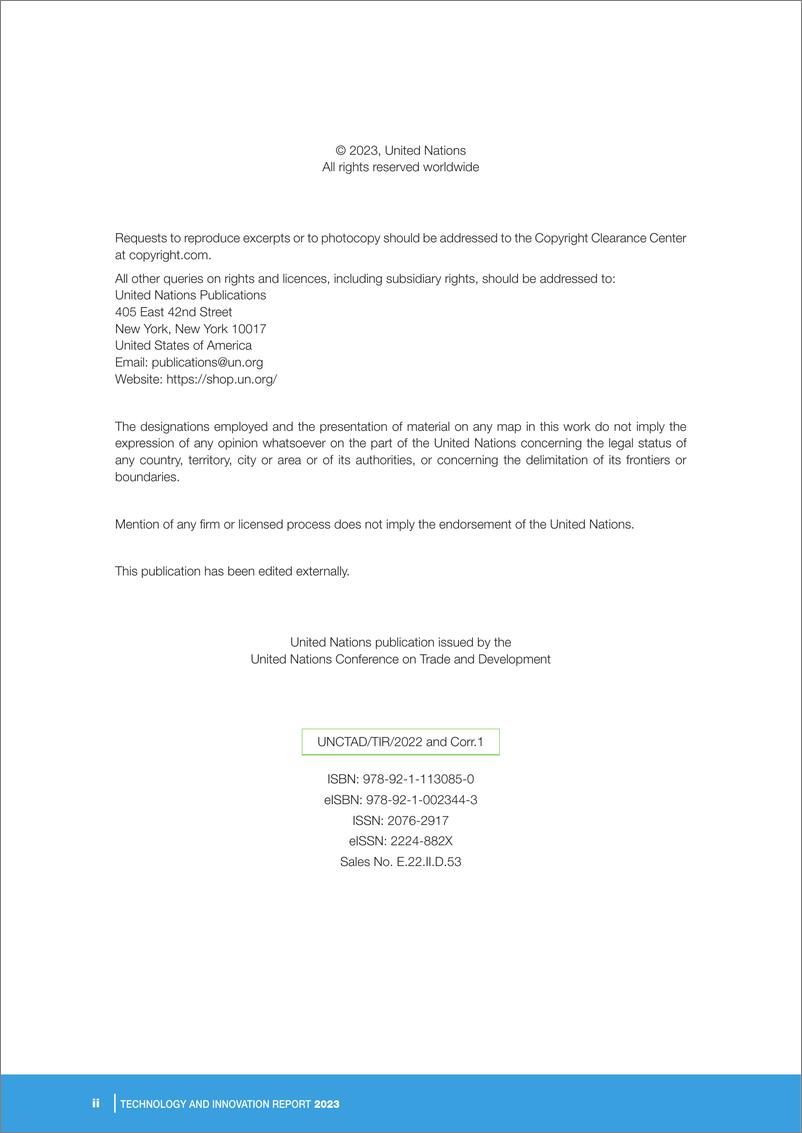 《UNCTAD联合国贸易和发展会议_2023年技术与创新报告-打开绿色之窗_低碳世界的技术机遇_英文版》 - 第2页预览图