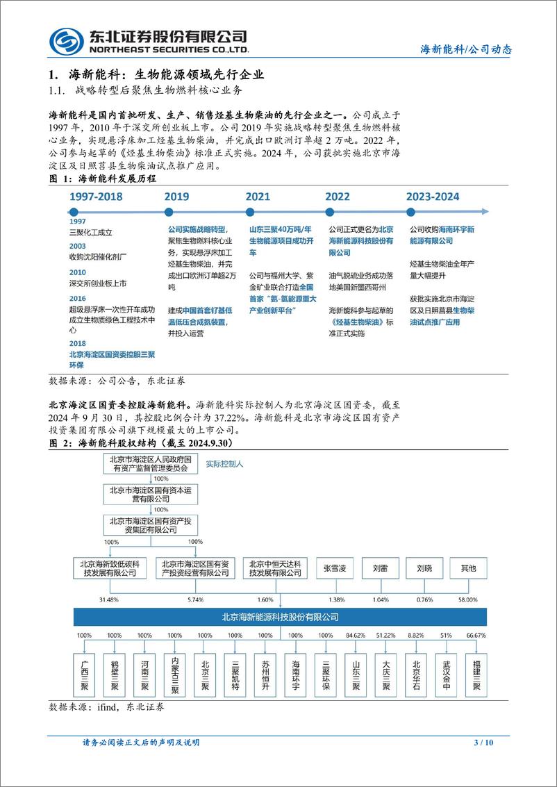 《海新能科(300072)生物能源先行企业，生物航煤打开新增长空间-241027-东北证券-10页》 - 第3页预览图