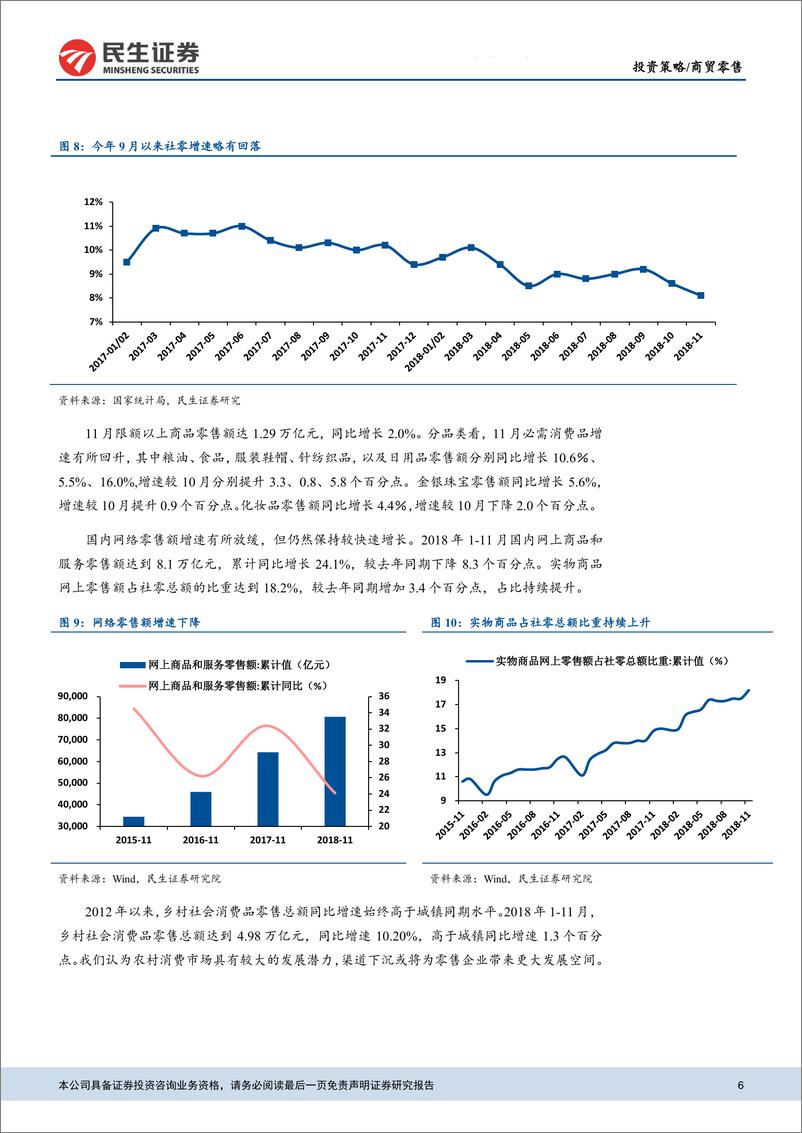 《商贸零售行业2019年度投资策略：聚焦渠道下沉与业态升级，关注细分领域领跑者-20181228-民生证券-23页》 - 第7页预览图