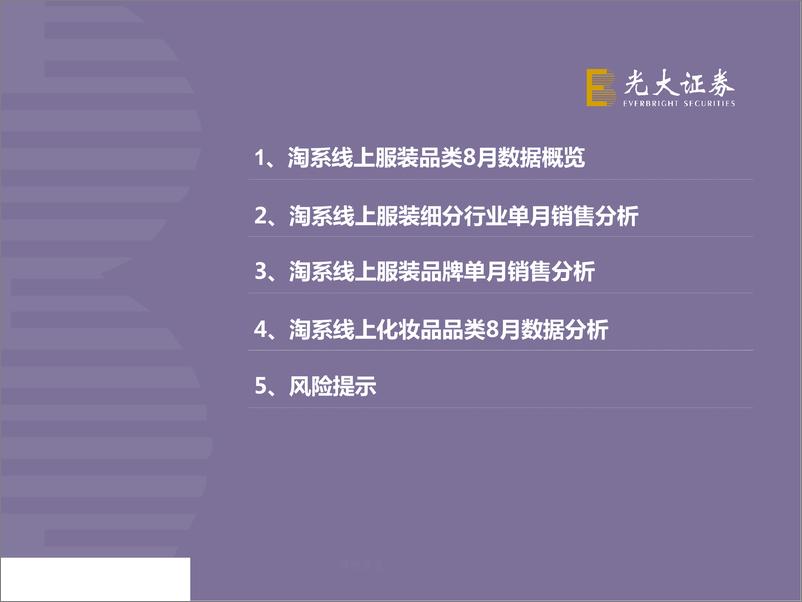 《服装&化妆品行业2019年8月淘宝数据跟踪与解读：服装线上消费复苏，化妆品增速持续较高-20190912-光大证券-23页》 - 第3页预览图