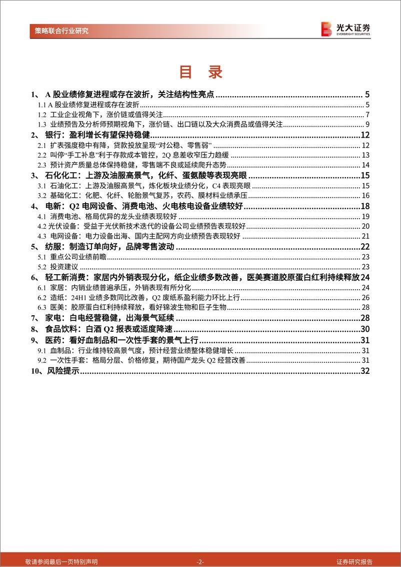 《策略联合行业2024年中报业绩前瞻：中报业绩可能有哪些结构性亮点？-240804-光大证券-33页》 - 第2页预览图