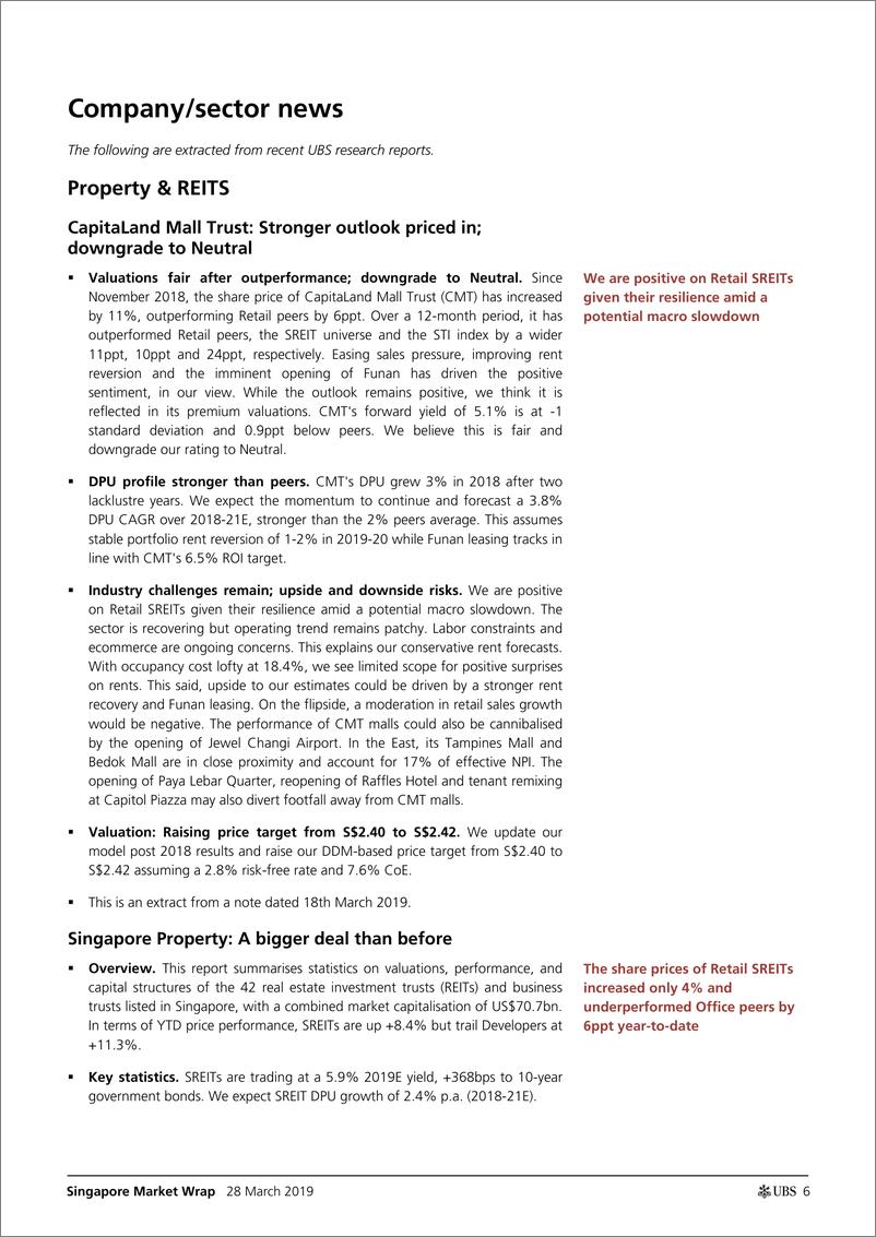 《瑞银-亚太地区-投资策略-3月份新加坡市场总结：SGX与CMT降级至中性-2019.3.28-25页》 - 第7页预览图