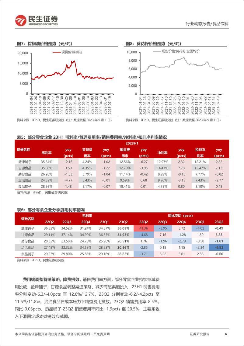 《休闲食品及食品加工行业2023年半年报业绩综述：业绩表现分化，龙头彰显经营韧性-20230907-民生证券-39页》 - 第7页预览图