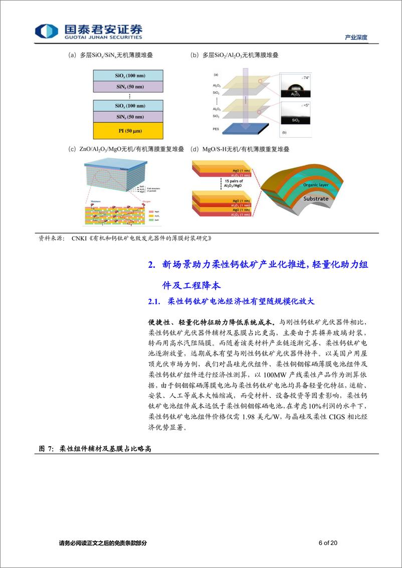 《产业深度01期：钙钛矿电池产业链深度报告（五），柔性钙钛矿价值初显，轻质化便携性应用可期-20230815-国泰君安-20页》 - 第7页预览图